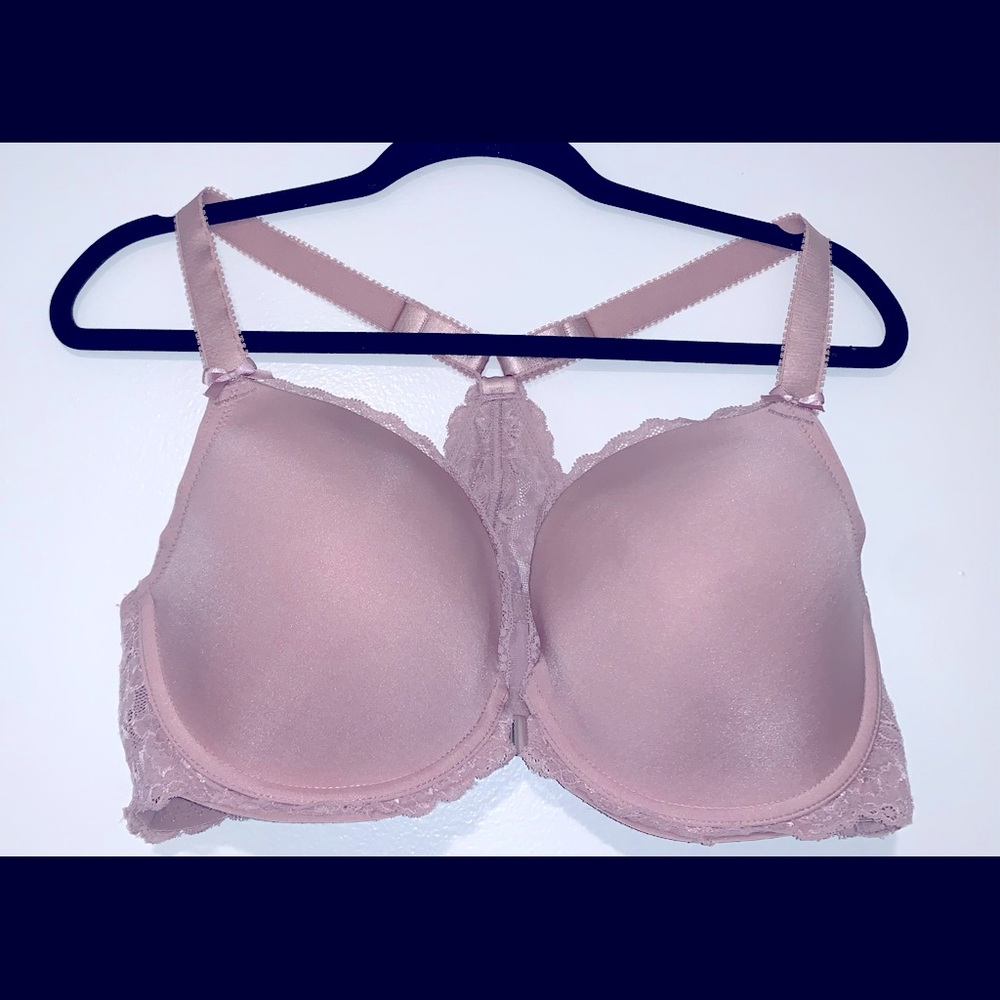 LIKE NEW Adore Me Bra 42D Leia Contour Plus Size Lace Racerback in Mauve